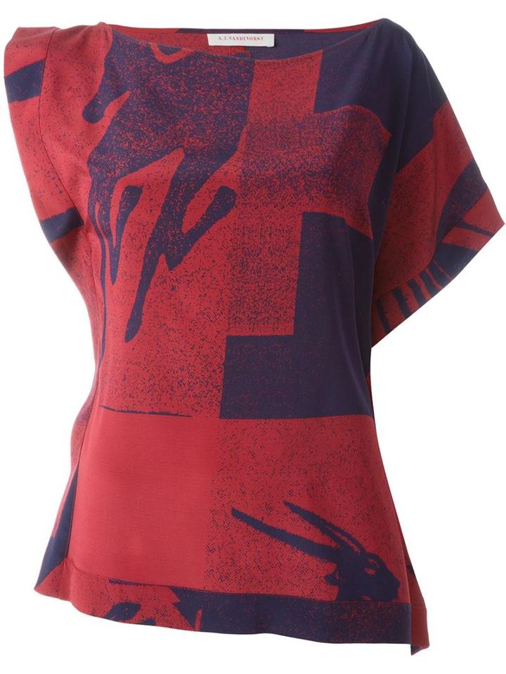 A.f.vandevorst 161 Active Top, Women's, Size: 34, Red, Silk/spandex/elastane