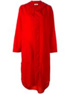 Plantation - Buttoned Hooded Coat - Women - Nylon - L, Red, Nylon