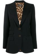 Dolce & Gabbana Peaked Lapel Blazer Jacket - Black