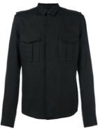 Haider Ackermann Pocketed Button Down Shirt, Men's, Size: Large, Black, Cotton/linen/flax/mohair