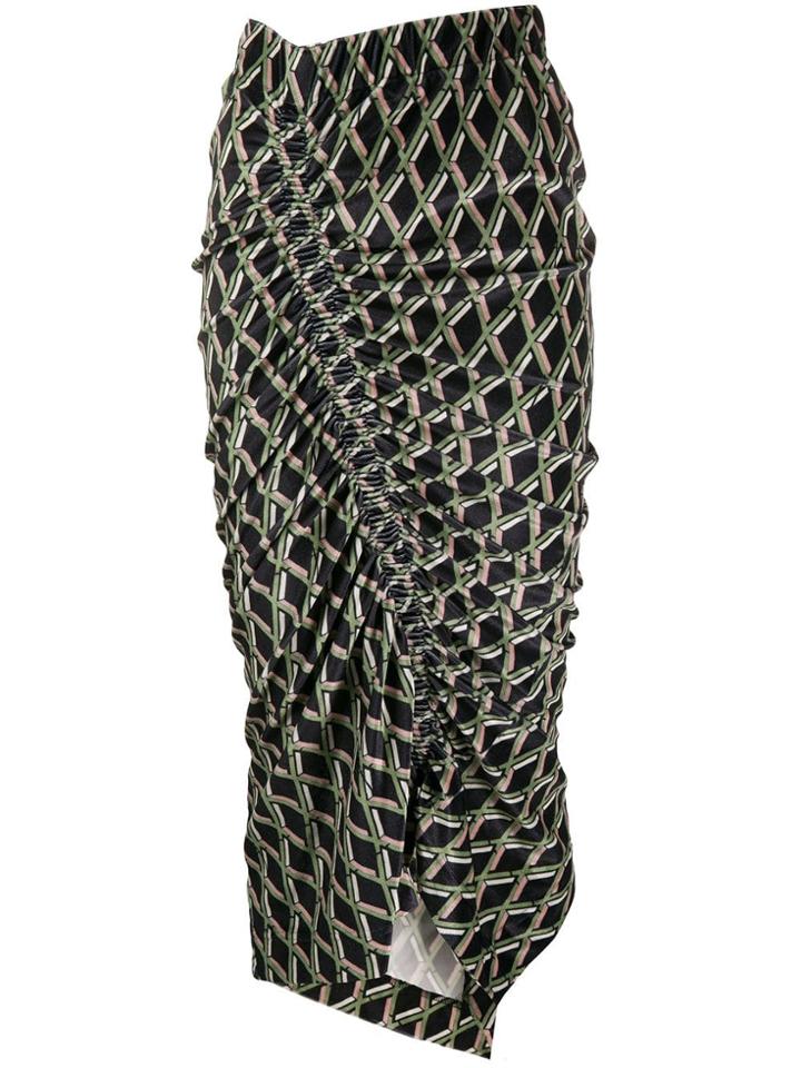 Preen By Thornton Bregazzi Printed Midi Skirt - Black