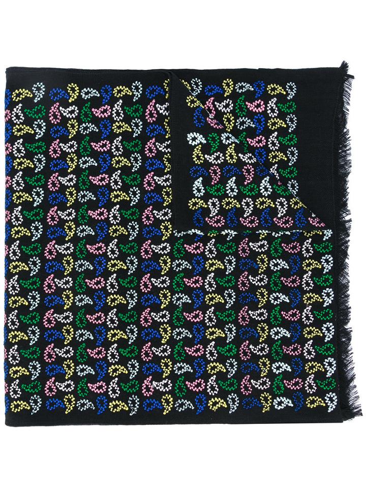 Ps By Paul Smith - Multicolour Teardrop Stitched Scarf - Men - Wool - One Size, Black, Wool