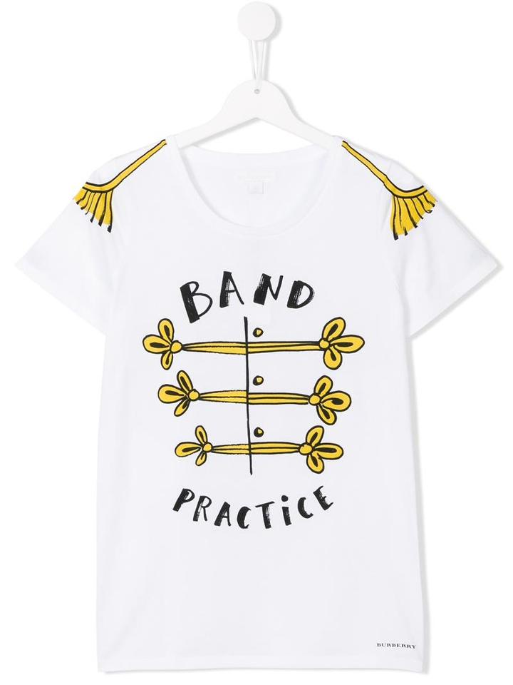 Burberry Kids 'band Practise' T-shirt, Boy's, Size: 14 Yrs, White