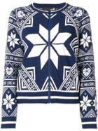 Love Moschino Intarsia Knit Zipped Cardigan - Blue