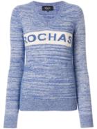 Rochas Logo V-neck Jumper - Blue