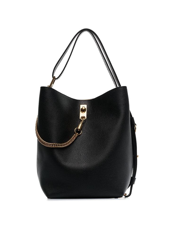Givenchy Black Gv3 Grained Leather Bucket Bag
