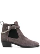 Salvatore Ferragamo Ankle Boots With Buckle Detail - Grey
