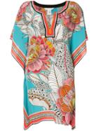 Trina Turk - Floral Print Dress - Women - Silk - Xs/s, Blue, Silk