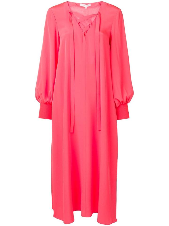 Tibi Lace-up Detail Dress - Pink & Purple