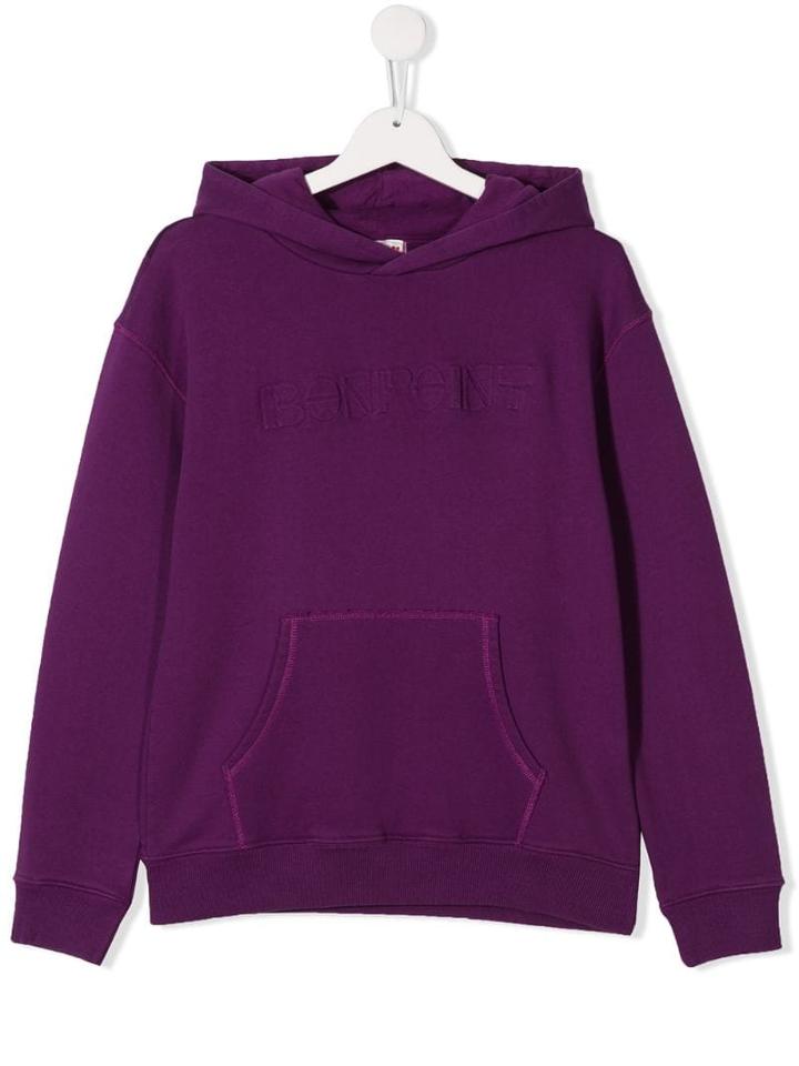 Bonpoint Teen Logo Debossed Hoodie - Purple