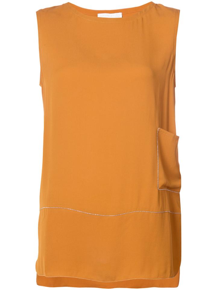 Fabiana Filippi Boat Neck Blouse - Yellow & Orange