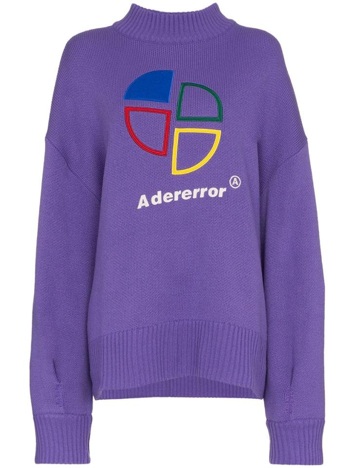 Ader Error Logo Print Wool Jumper - Pink