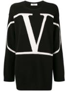 Valentino Vlogo Cashmere Oversized Sweater - Black