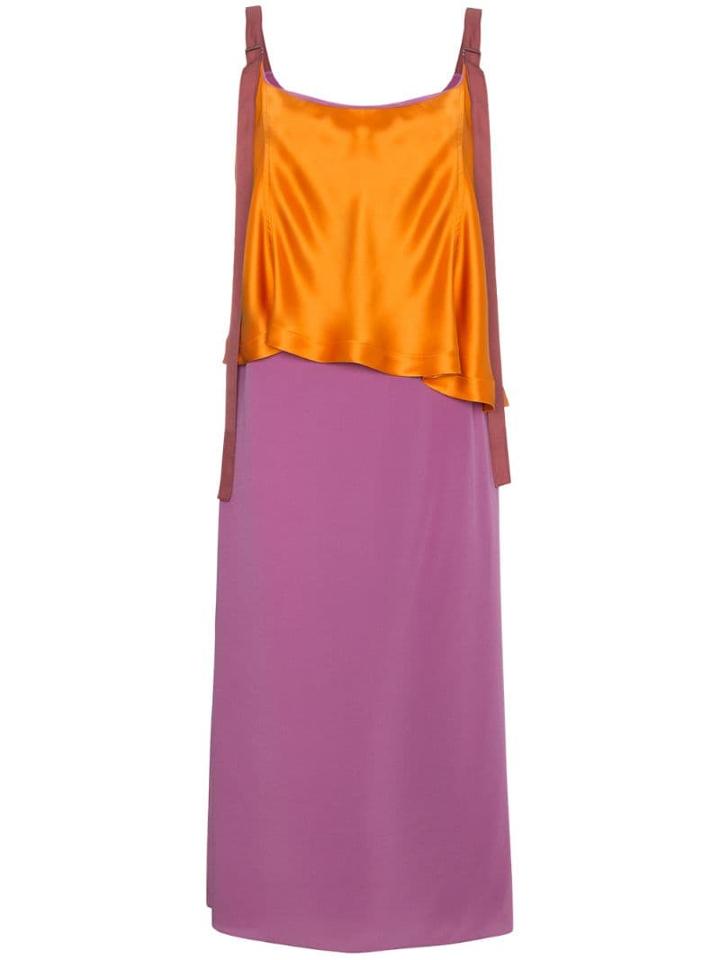 Sies Marjan Silk Colour Block Strappy Dress - Yellow