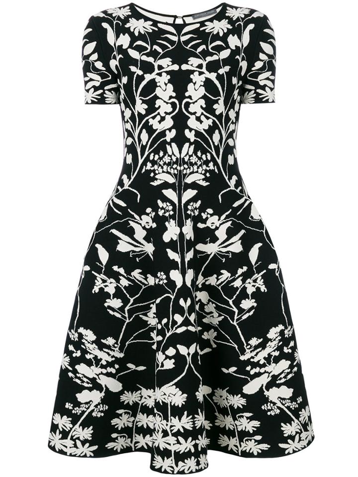 Alexander Mcqueen Botanical Jacquard Dress - Black