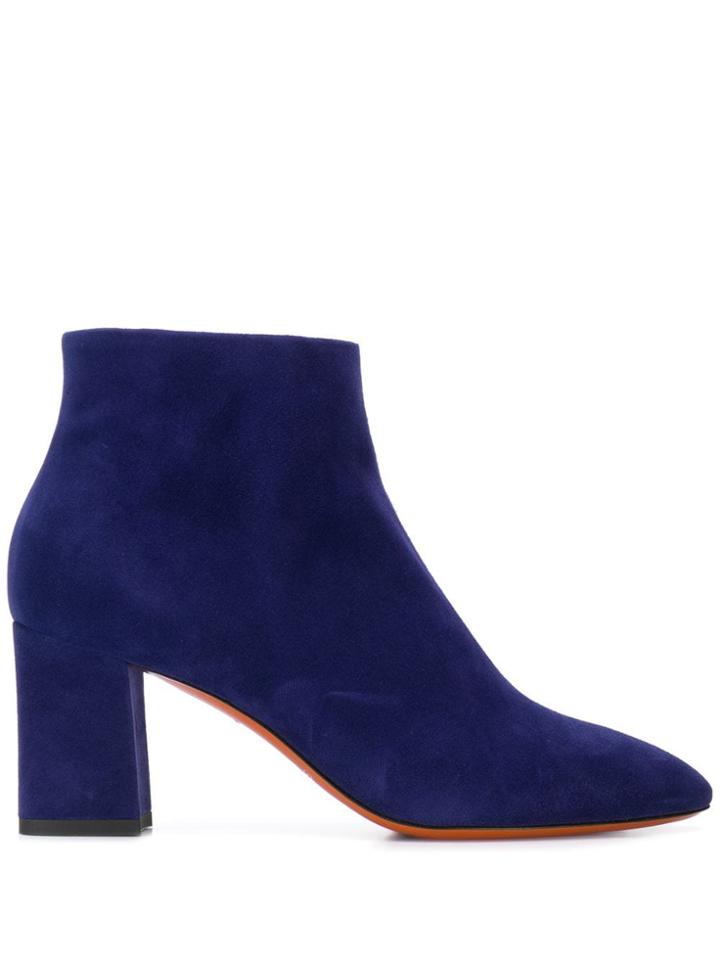 Santoni Pointed Toe Ankle Boots - Blue