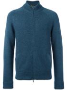 Loro Piana Zip Up Cardigan, Men's, Size: 52, Blue, Goat Skin/cashmere