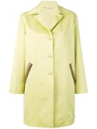 Etro - Embroidered Pocket Coat - Women - Cotton/wool - 44, Green, Cotton/wool