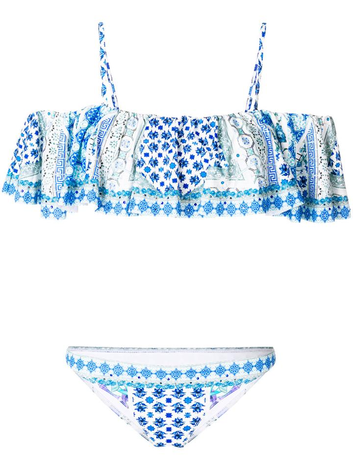 Camilla Salvador Summer Multiprint Ruffle Two Piece - Blue