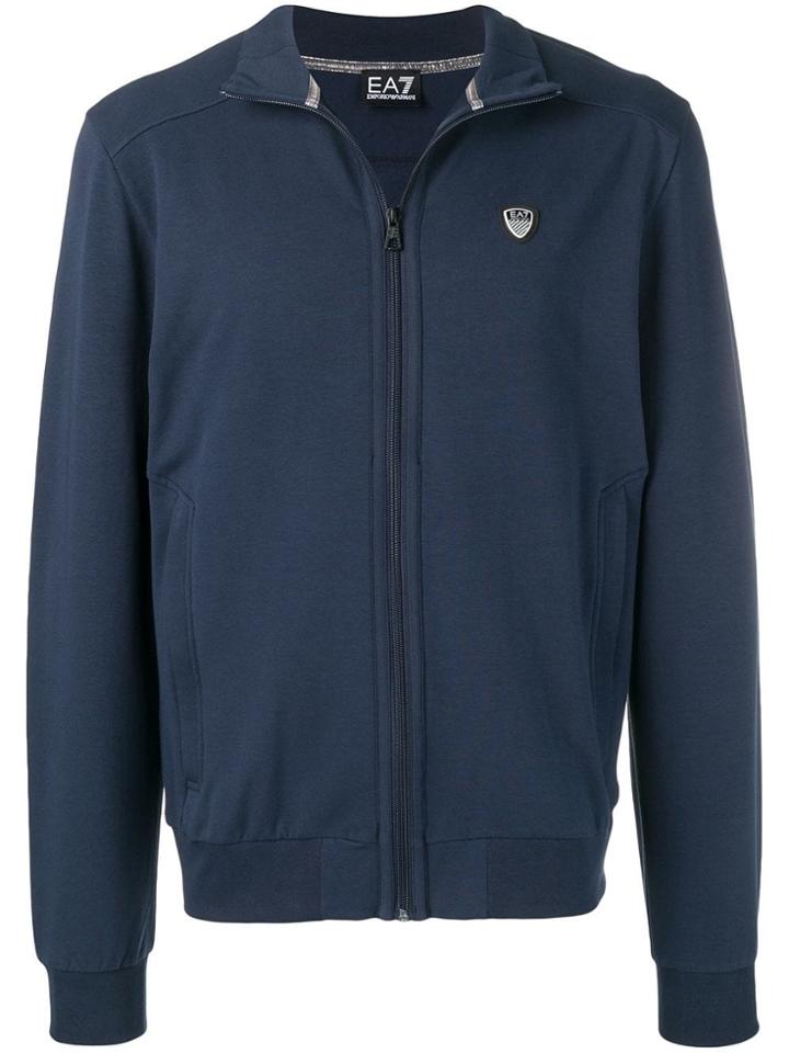 Ea7 Emporio Armani Logo Print Sports Jacket - Blue