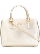 Salvatore Ferragamo Double Gancio Tote, Women's, Grey, Nappa Leather