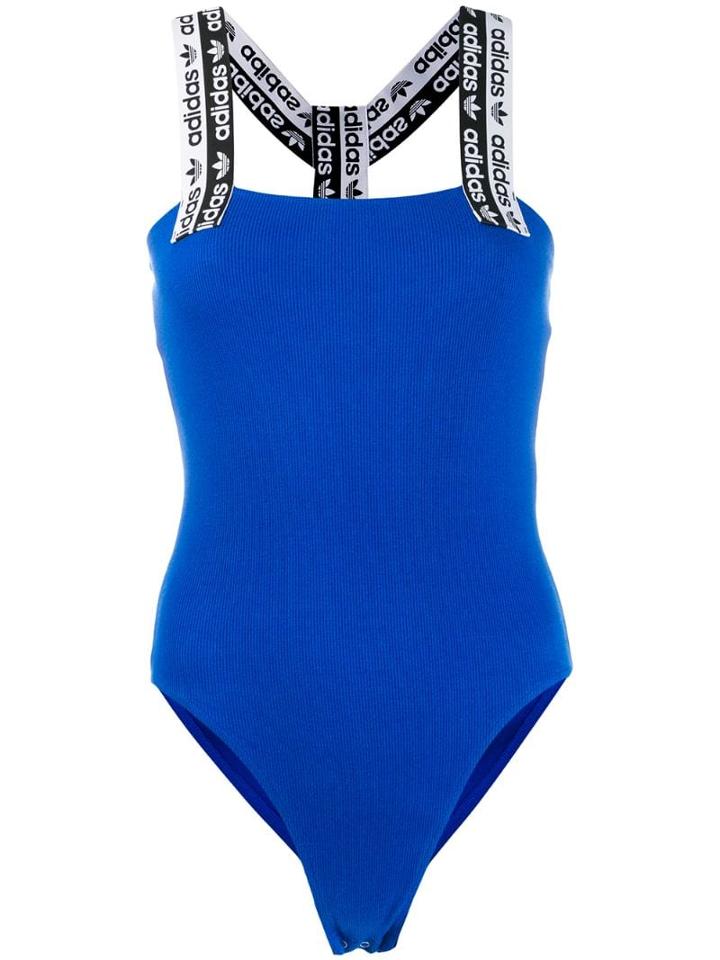 Adidas Logo Lined One Piece - Blue