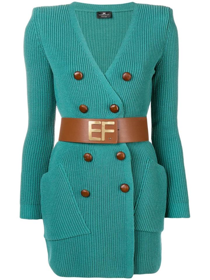 Elisabetta Franchi Button Embellished Dress - Green