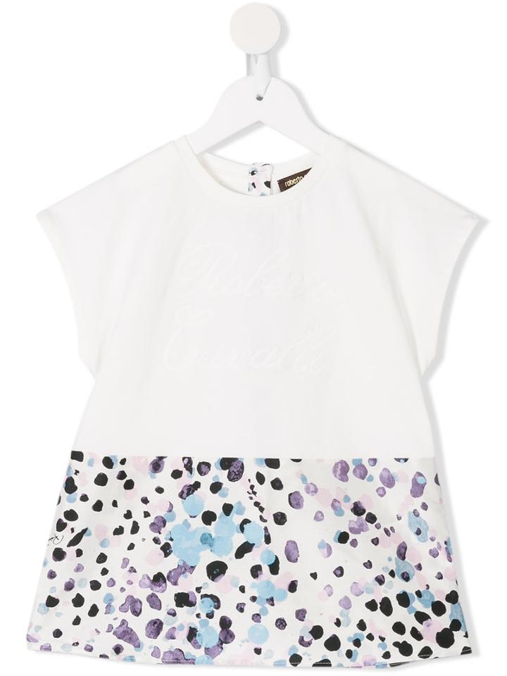 Roberto Cavalli Kids Abstract Print T-shirt, Girl's, Size: 11 Yrs, White