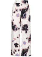 Theatre Products Printed Palazzo Pants, Women's, White, Cupro