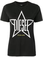 Diesel Logo Star Print T-shirt - Black