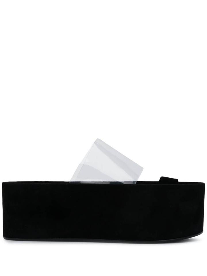 Neous Clear Strap Slides - Black