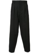 Second/layer Pleated Billowed Trousers - Black