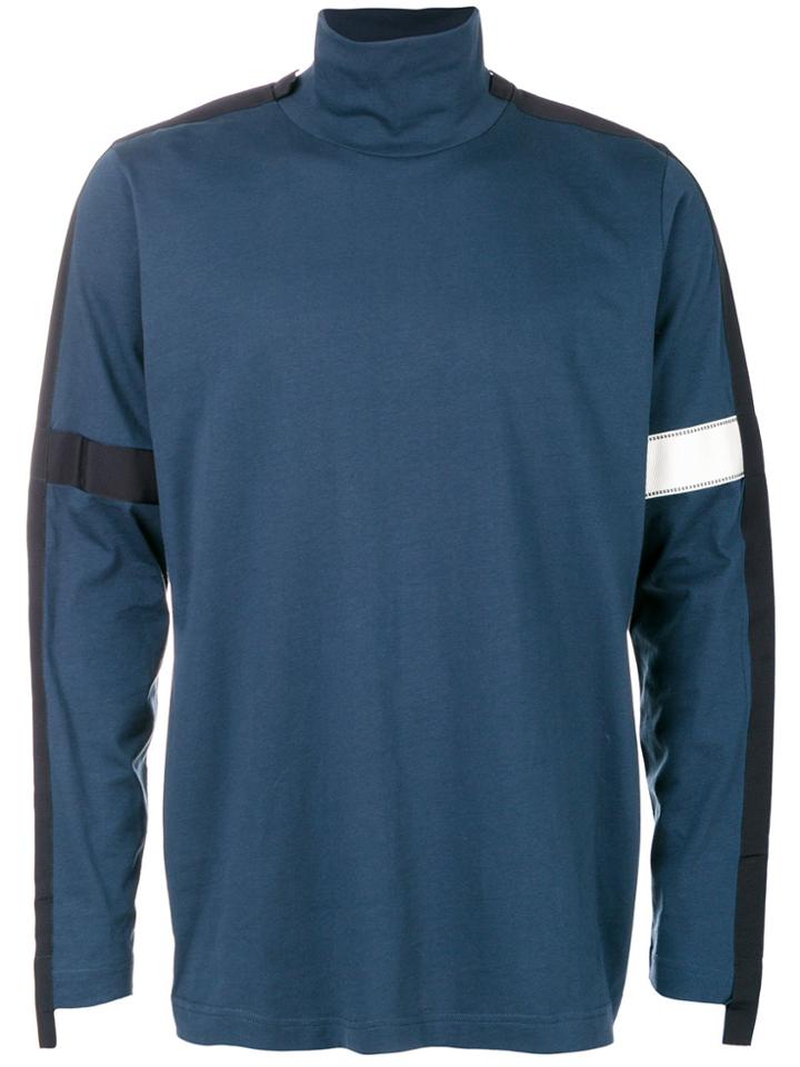 Oamc Stripe Detail Turtle Neck Sweater - Blue