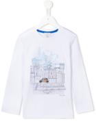 Paul Smith Junior City Print Long Sleeve T-shirt, Boy's, Size: 10 Yrs, White