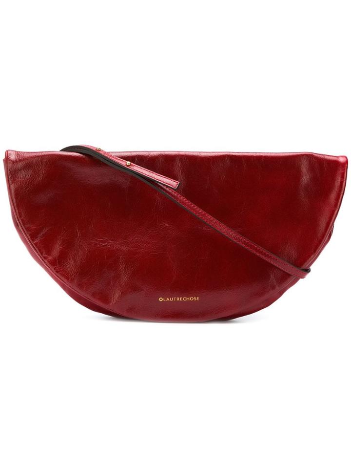 L'autre Chose Half Circle Clutch Bag - Red