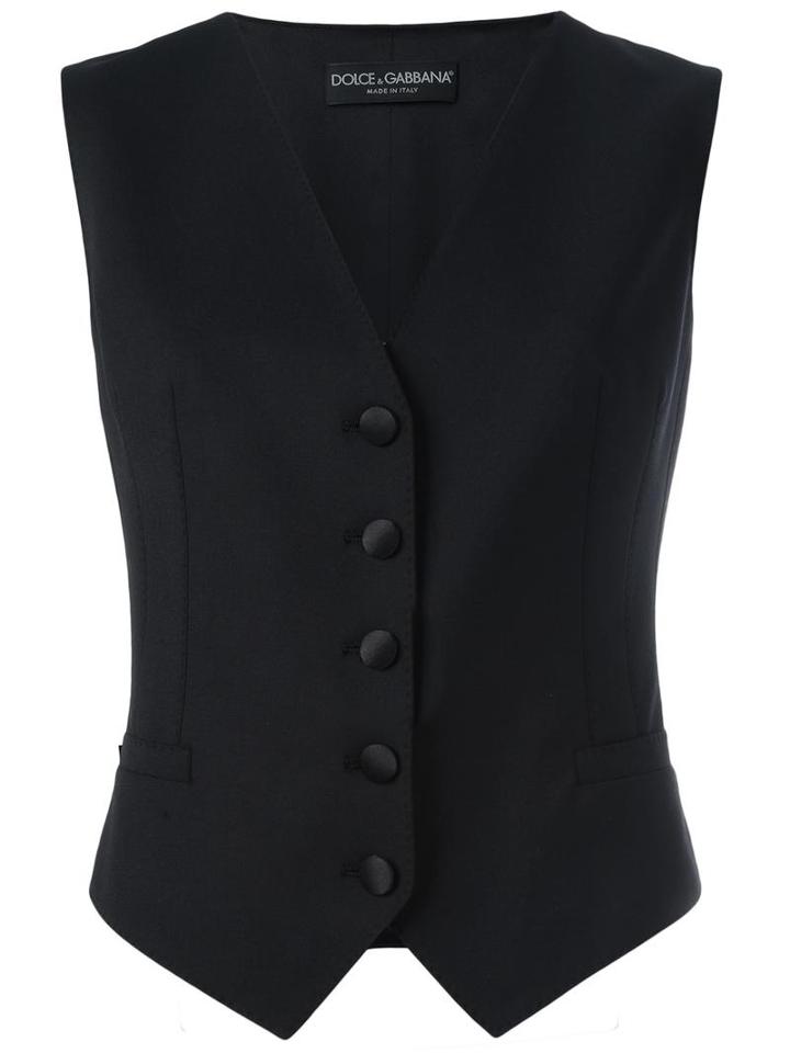 Dolce & Gabbana Classic Waistcoat, Women's, Size: 42, Black, Silk/spandex/elastane/virgin Wool