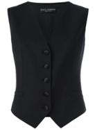 Dolce & Gabbana Classic Waistcoat, Women's, Size: 42, Black, Silk/spandex/elastane/virgin Wool