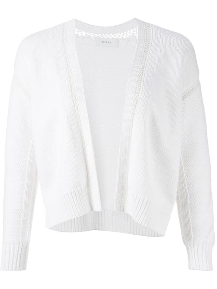 Astraet Open Front Cardigan, Women's, White, Cotton/nylon