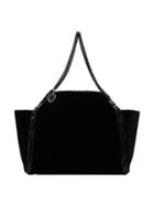 Stella Mccartney Black Falabella Reversible Velvet Shoulder Bag