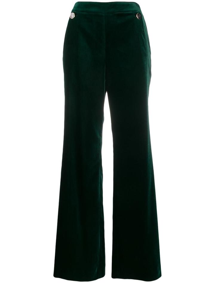 Temperley London Shiny Flared Trousers - Green