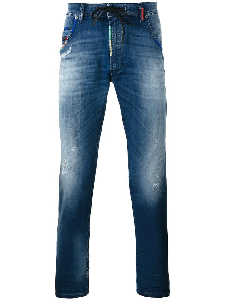 Diesel Straight-leg Jeans, Men's, Size: 32, Blue, Cotton/polyester/spandex/elastane