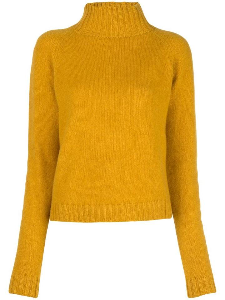 The Elder Statesman Cashmere Roll Neck Jumper - Yellow