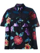 Burberry Floral Print Blouse, Women's, Size: 40, Black, Silk/metallic Fibre