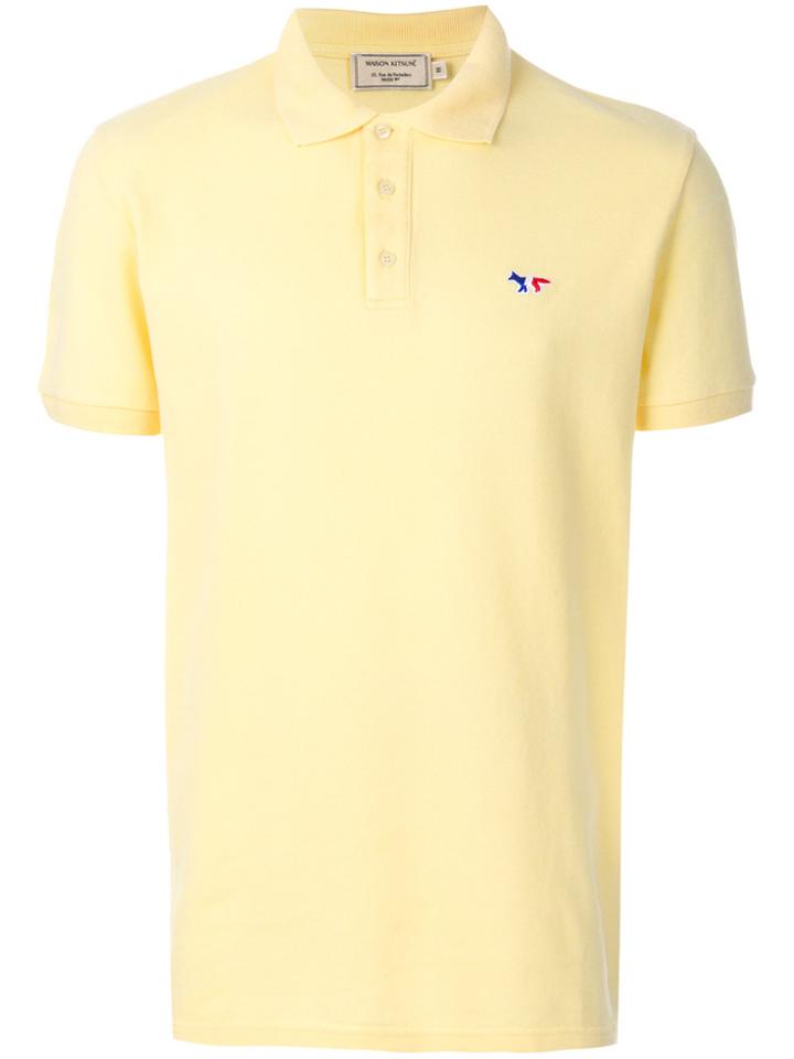 Maison Kitsuné Logo Detail Polo Shirt - Yellow & Orange