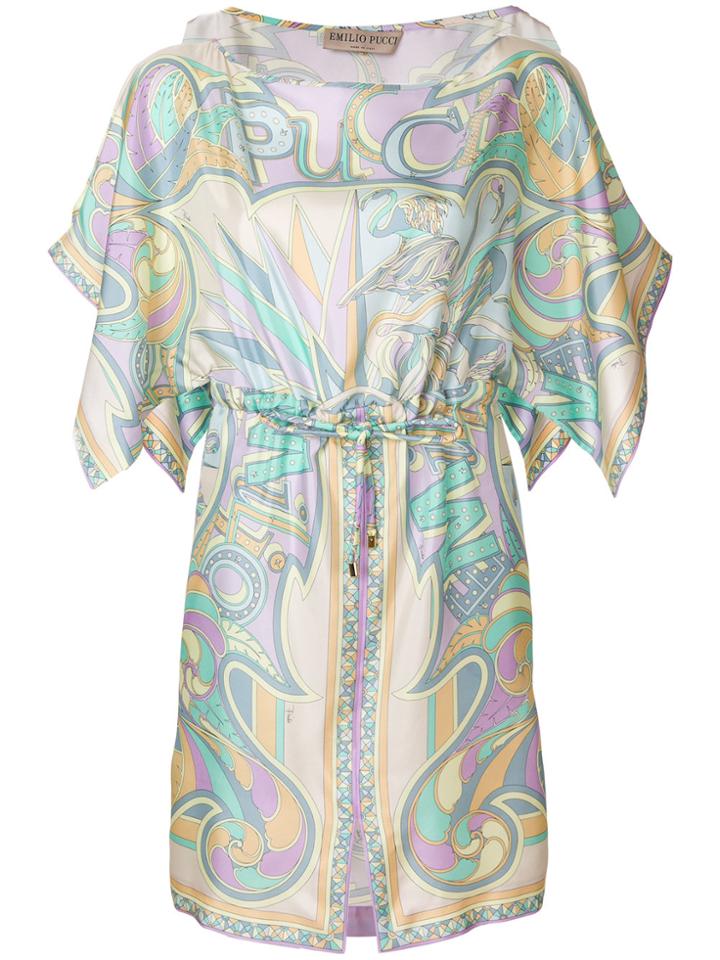 Emilio Pucci Printed Drawstring Waist Dress - Multicolour