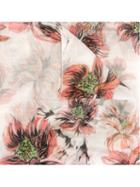 Blumarine Floral Print Scarf, Women's, White, Silk