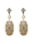 Loree Rodkin Lace Maltese Cross Drop Diamond Earrings - Metallic