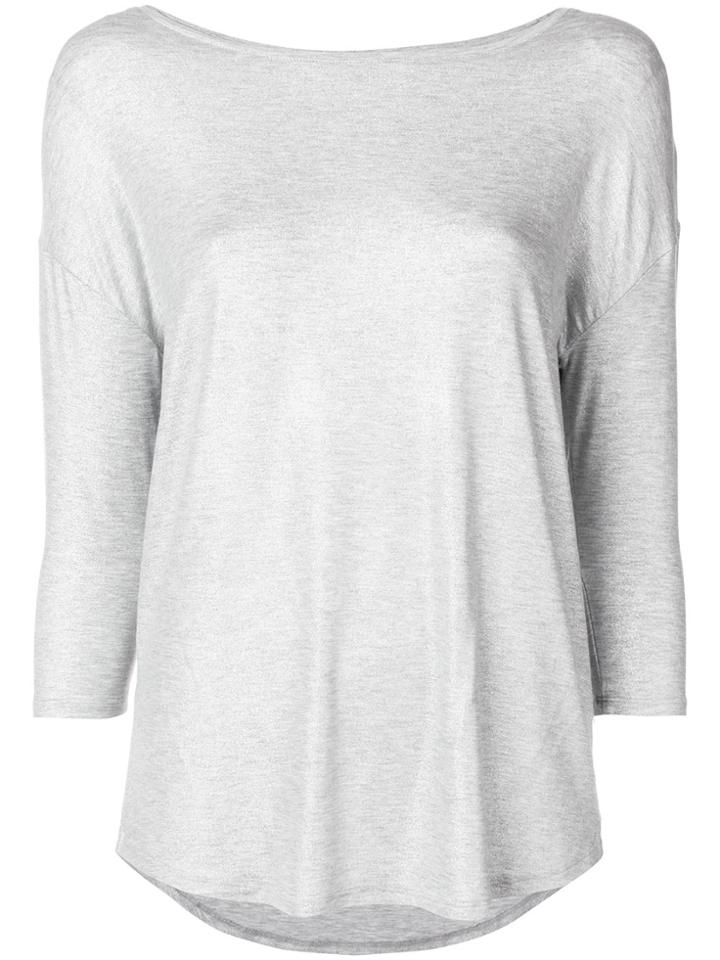 Majestic Filatures Three Quarter Sleeves T-shirt - Metallic