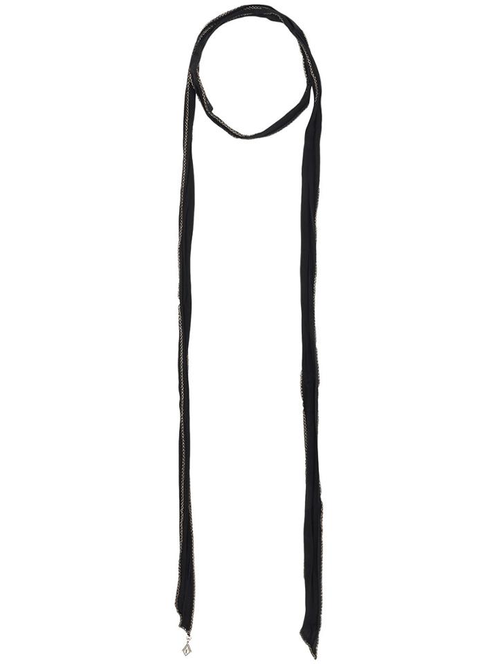 Saint Laurent Chain Trim Scarf - Black