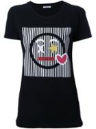 Iceberg Logo Print T-shirt, Women's, Size: 38, Black, Cotton/spandex/elastane